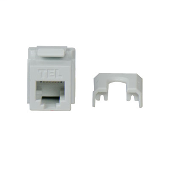 Product image for On Q WP3473-WH 0.7 x 4 x 6 Inch 6-Position 6-Conductor White High Impact Plastic Keystone Insert