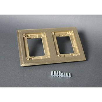 Wiremold 827C 5-3/4 x 8-7/8" 2-Gang Brass Floor Box Carpet Flange Wiremold 827C 5-3/4 x 8-7/8" 2-Gang Brass Floor Box Carpet Flange