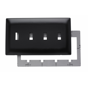 Product image for P&S SWP4-BK 4G SCRLS WALL PLATE