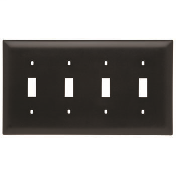 Pass & Seymour TP4-BK 4-Gang 4-Toggle Switch Black Nylon Standard Unbreakable Wallplate Pass & Seymour TP4-BK 4-Gang 4-Toggle Switch Black Nylon Standard Unbreakable Wallplate