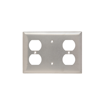 Pass & Seymour SS8148 302/304 Stainless Steel 1 Blank and 1 Duplex Receptacle Combination Wall Plate Pass & Seymour SS8148 302/304 Stainless Steel 1 Blank and 1 Duplex Receptacle Combination Wall Plate