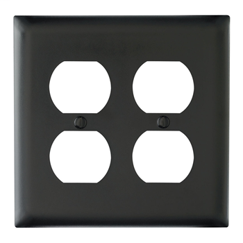 Pass & Seymour TP82-BK 2-Gang 2-Duplex Receptacle Black Nylon Standard Unbreakable Wallplate Pass & Seymour TP82-BK 2-Gang 2-Duplex Receptacle Black Nylon Standard Unbreakable Wallplate