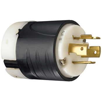Pass & Seymour L1420-P 20 Amp 125/250 VAC 3-Pole 4-Wire NEMA L14-20P Black and White Nylon Straight Locking Plug Pass & Seymour L1420-P 20 Amp 125/250 VAC 3-Pole 4-Wire NEMA L14-20P Black and White Nylon Straight Locking Plug