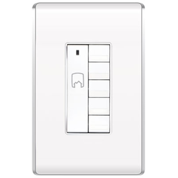 Product image for Wattstopper DRD5-W V2 2.64 x 1.75 x 1.76 Inch 120/277 VAC White In-Wall Wireless Decorator House Scene Controller