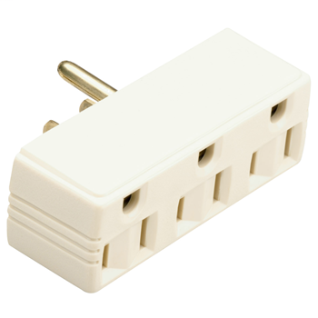 15A/125V Plug-in Adapter, 2 Pole, 3 Wire, Ivory 697I