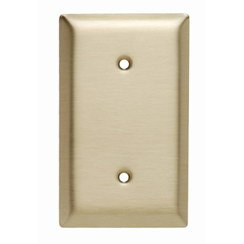 Product image for Pass & Seymour SB14 1-Gang Blank Brown Smooth Brass Standard Wallplate