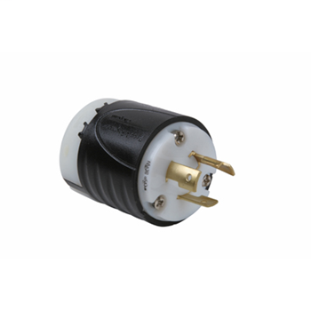 Pass & Seymour L620-P 20 Amp 250 VAC 2-Pole 3-Wire NEMA L6-20P Black and White Nylon Straight Locking Plug Pass & Seymour L620-P 20 Amp 250 VAC 2-Pole 3-Wire NEMA L6-20P Black and White Nylon Straight Locking Plug