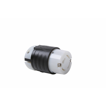 Industrial Spec Grade Turnlok® 20A Non-NEMA Connector, Black Back, White Front Body 7413SS