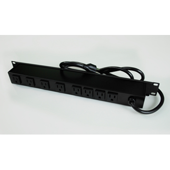 Plug-In Outlet Center Unit / Rack Mount 120V/15A/8 rear O/L /lighted switch/15' cord/Computer Grade Surge R8BZ-15