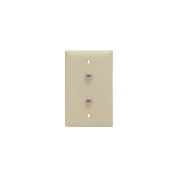 On-Q TPCATV2-I 1-Gang 2-F Coaxial Connector Ivory Nickel Plated Steel Standard Communication Wallplate On-Q TPCATV2-I 1-Gang 2-F Coaxial Connector Ivory Nickel Plated Steel Standard Communication Wallplate