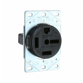 Pass & Seymour 5760 60 Amp 250 VAC 3-Phase 3-Pole 4-Wire NEMA 15-60R Straight Blade Power Receptacle Pass & Seymour 5760 60 Amp 250 VAC 3-Phase 3-Pole 4-Wire NEMA 15-60R Straight Blade Power Receptacle