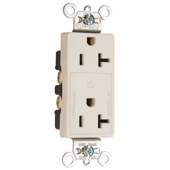 Decorator 20A Half-Controlled Plug Load Duplex Receptacle, White 26352CHW