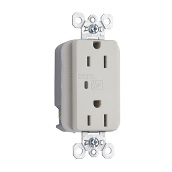 Product image for Pass & Seymour 5252-LASP 15 Amp 125 VAC 2-Pole 3-Wire NEMA 5-15R Light Almond Nylon Surge Protective Duplex Receptacle