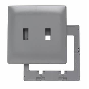 Product image for P&S SWP2-GRY 2G SCRLS WALL PLATE