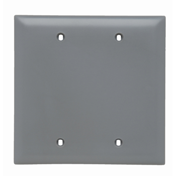 Product image for Pass & Seymour TP24-GRY 2Gang Wall Plate, Blank, Nylon, Standard - Gray