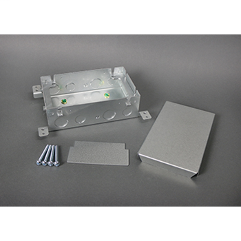 Wiremold 880M2 1/2 x 3/4" 80" 2-Gang Shallow Stamped Steel Floor Box Wiremold 880M2 1/2 x 3/4" 80" 2-Gang Shallow Stamped Steel Floor Box