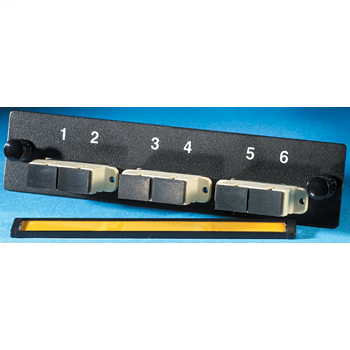 Product image for Ortronics OR-OFP-SCD06MB 6-Port Multi-Mode Phosphor Bronze Alignment Sleeve 3-SC Duplex Fiber Cabinet Adapter Panel