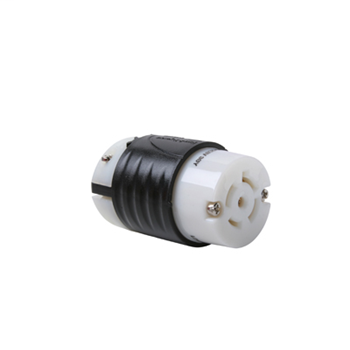 Pass & Seymour L2120-C 20 Amp 120/208 VAC Star 3-Phase 4-Pole 5-Wire L21-20R Black and White Nylon Locking Connector Pass & Seymour L2120-C 20 Amp 120/208 VAC Star 3-Phase 4-Pole 5-Wire L21-20R Black and White Nylon Locking Connector