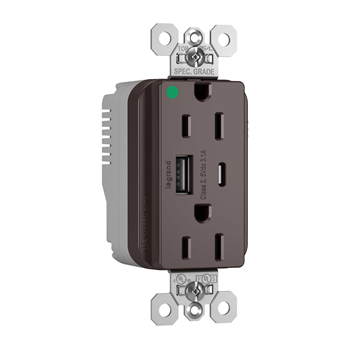 Product image for P&S PTTR15HACUSB 15A RECEPTACLE