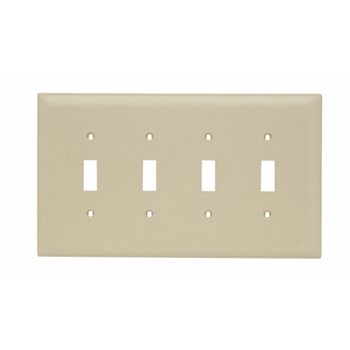 Pass & Seymour TPJ4-I 4-Gang 4-Toggle Switch Ivory Nylon Jumbo Unbreakable Wallplate Pass & Seymour TPJ4-I 4-Gang 4-Toggle Switch Ivory Nylon Jumbo Unbreakable Wallplate