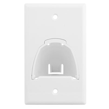 Product image for On-Q WP9001-WH 1-Gang White ABS Plastic Hinged Scoop Bull Nose Wallplate