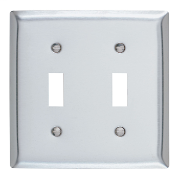Toggle Switch Openings, Two Gang, 302/304 Stainless Steel SS2
