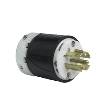 Pass & Seymour L2120-P 20 Amp 120/208 VAC Star 3-Phase 4-Pole 5-Wire NEMA L21-20P Black and White Nylon Straight Locking Plug Pass & Seymour L2120-P 20 Amp 120/208 VAC Star 3-Phase 4-Pole 5-Wire NEMA L21-20P Black and White Nylon Straight Locking Plug