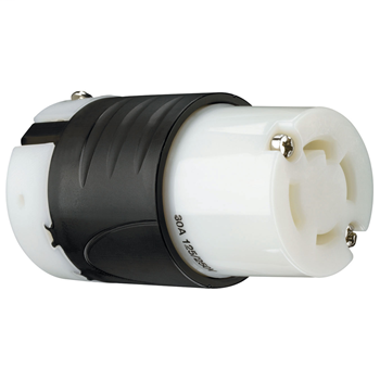 Pass & Seymour L1430-C 30 Amp 125/250 VAC 3-Pole 4-Wire L14-30R Black and White Nylon Locking Connector Pass & Seymour L1430-C 30 Amp 125/250 VAC 3-Pole 4-Wire L14-30R Black and White Nylon Locking Connector