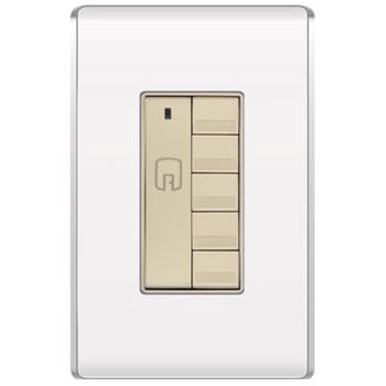 Product image for Wattstopper DRD6-IV2 V2 2.64 x 1.75 x 1.76 Inch 120/277 VAC Ivory In-Wall Wireless Decorator Room Scene Controller