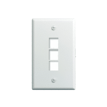 WP3403-WH - 1-Gang, 3-Port Wall Plate, White