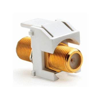 Product image for On-Q WP3480-WH White Plastic Recessed Gold F-Video Insert