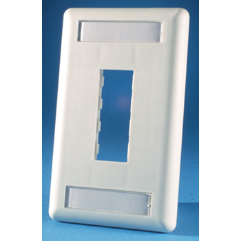 Product image for Ortronics OR-40300548-88 69.85 x 7.62 x 114.3 mm 2-Port 1-Gang Cloud White/Textured Thermoplastic Data Communication Face Plate