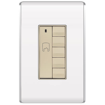 Product image for WATT DRD5-I-V2 MIRO DECO WIRELESS HOUSE SCENECONTROLLER, 120/277V, IVORY