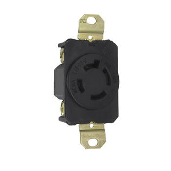 Pass & Seymour L1620-R 20 Amp 480 VAC 3-Phase 3-Pole 4-Wire NEMA L16-20R Impact Resistant Nylon Locking Single Receptacle Pass & Seymour L1620-R 20 Amp 480 VAC 3-Phase 3-Pole 4-Wire NEMA L16-20R Impact Resistant Nylon Locking Single Receptacle