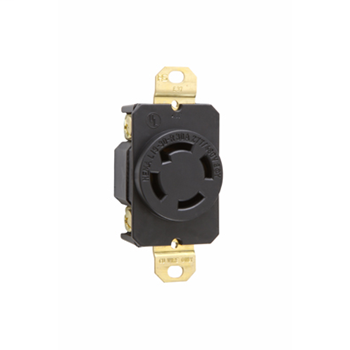 Pass & Seymour L1930R 30 Amp 277/480 VAC 3-Phase 4-Pole 4-Wire NEMA L19-30R Impact Resistant Nylon Locking Single Receptacle Pass & Seymour L1930R 30 Amp 277/480 VAC 3-Phase 4-Pole 4-Wire NEMA L19-30R Impact Resistant Nylon Locking Single Receptacle