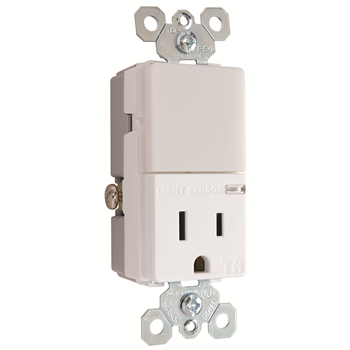 Pass & Seymour NTL81TRWCC6 15 Amp 120/125 VAC NEMA 5-15R White LED Night Light with Receptacle Product image for Pass & Seymour NTL81TRWCC6 15 Amp 120/125 VAC NEMA 5-15R White LED Night Light with Receptacle
