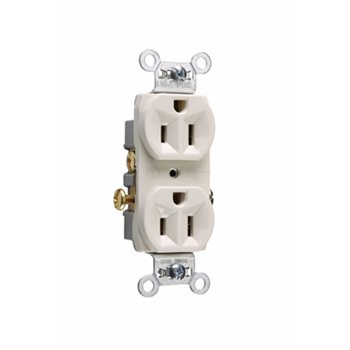 Pass & Seymour CR15-LA 15 Amp 125 VAC 2-Pole 3-Wire NEMA 5-15R Light Almond Nylon Face Corrosion-Resistant Duplex Receptacle Pass & Seymour CR15-LA 15 Amp 125 VAC 2-Pole 3-Wire NEMA 5-15R Light Almond Nylon Face Corrosion-Resistant Duplex Receptacle