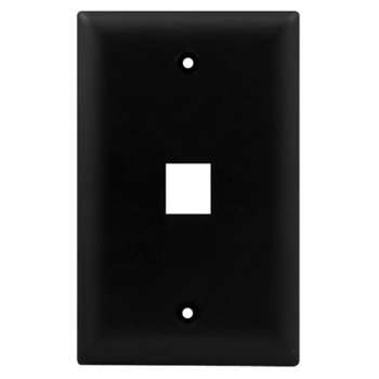 Product image for On-Q WP3401-BK 1-Gang 1-Port Black High Impact Flame Retardant Plastic Keystone Wallplate