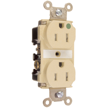 Pass & Seymour TR63-HI 20 Amp 125 VAC 2-Pole 3-Wire NEMA 5-20R Ivory Nylon Tamper-Resistant Duplex Receptacle Pass & Seymour TR63-HI 20 Amp 125 VAC 2-Pole 3-Wire NEMA 5-20R Ivory Nylon Tamper-Resistant Duplex Receptacle