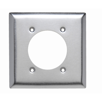 Pass & Seymour SS716 2-Gang 2-Power Outlet Receptacle Smooth Brushed Stainless Steel Standard Wallplate Pass & Seymour SS716 2-Gang 2-Power Outlet Receptacle Smooth Brushed Stainless Steel Standard Wallplate