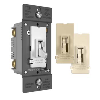 Mayer-DDS-Toggle Slide Dimmer CFL/LED, Single Pole / 3-Way 300W, Tri-Color TSDCL303PTC-1