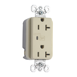 Pass & Seymour 5352-ISP 20 Amp 125 VAC 2-Pole 3-Wire NEMA 5-20R Ivory Nylon Surge Protective Duplex Receptacle
