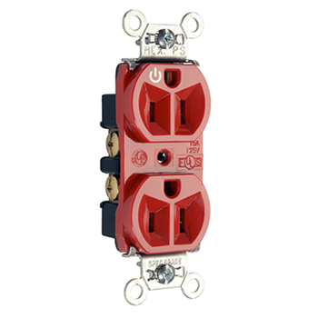Product image for P&S 5262CH-RED 15A 125V RCP