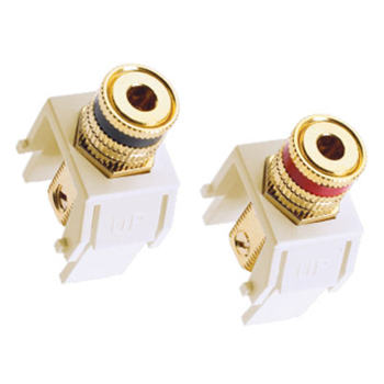 Product image for Pass & Seymour ACABPW1 Audio Binding Posts Inserts for adorne Wall Plates, 1 Pair - White