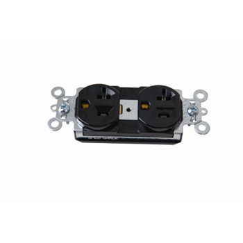 Pass & Seymour PT5362-BK 20 Amp 125 VAC 2-Pole 3-Wire NEMA 5-20R Black Nylon Face PVC Back Body Duplex Receptacle Pass & Seymour PT5362-BK 20 Amp 125 VAC 2-Pole 3-Wire NEMA 5-20R Black Nylon Face PVC Back Body Duplex Receptacle