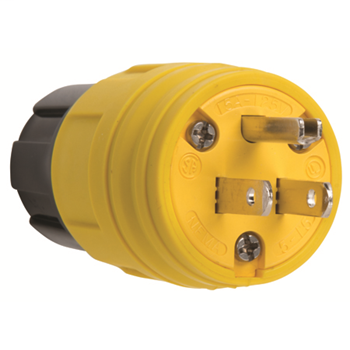 Pass & Seymour 14W-47 15 Amp 125 VAC 2-Pole 3-Wire NEMA 5-15P Yellow Rubber Polarized Straight Blade Plug Pass & Seymour 14W-47 15 Amp 125 VAC 2-Pole 3-Wire NEMA 5-15P Yellow Rubber Polarized Straight Blade Plug