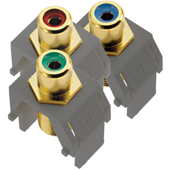 Product image for Pass & Seymour ACRGBRCAFM1 Red/Green/Blue RCA to F-Connector Keystone Insert - Magnesium