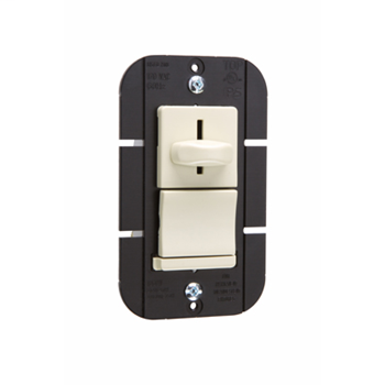 Product image for Wattstopper LS1000-PLA 1000 W 120 Volt 1-Pole Light Almond Thermoplastic Incandescent Slide with Preset On/Off Dimmer