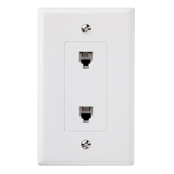 Product image for On-Q 26TE24W 1-Gang White Almond High Impact Thermoplastic Data Communication Wallplate