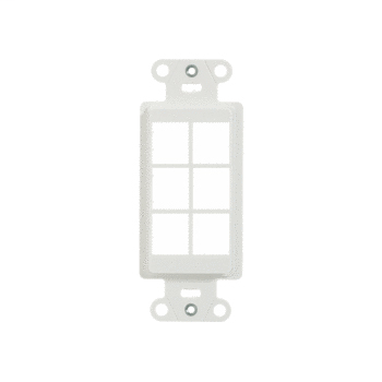 Mayer-DDS-6-Port Decorator Outlet Strap, White WP3416-WH-1